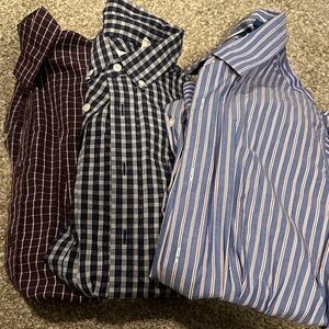 Men's Checkered and Striped Shirt Set